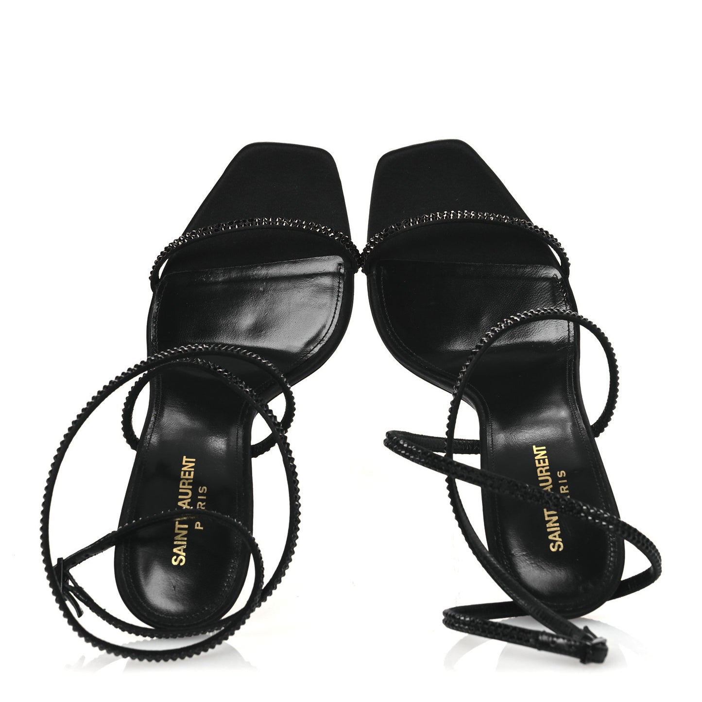 Satin Crystal Opyum 110 Sandals 42 Black