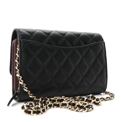 Chanel Caviar Quilted Compact Wallet On Chain WOC  Black 3 of 10