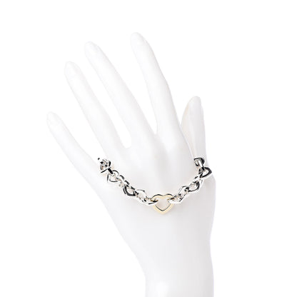 Tiffany Sterling Silver 18K Yellow Gold Heart Links Bracelet 2 of 6