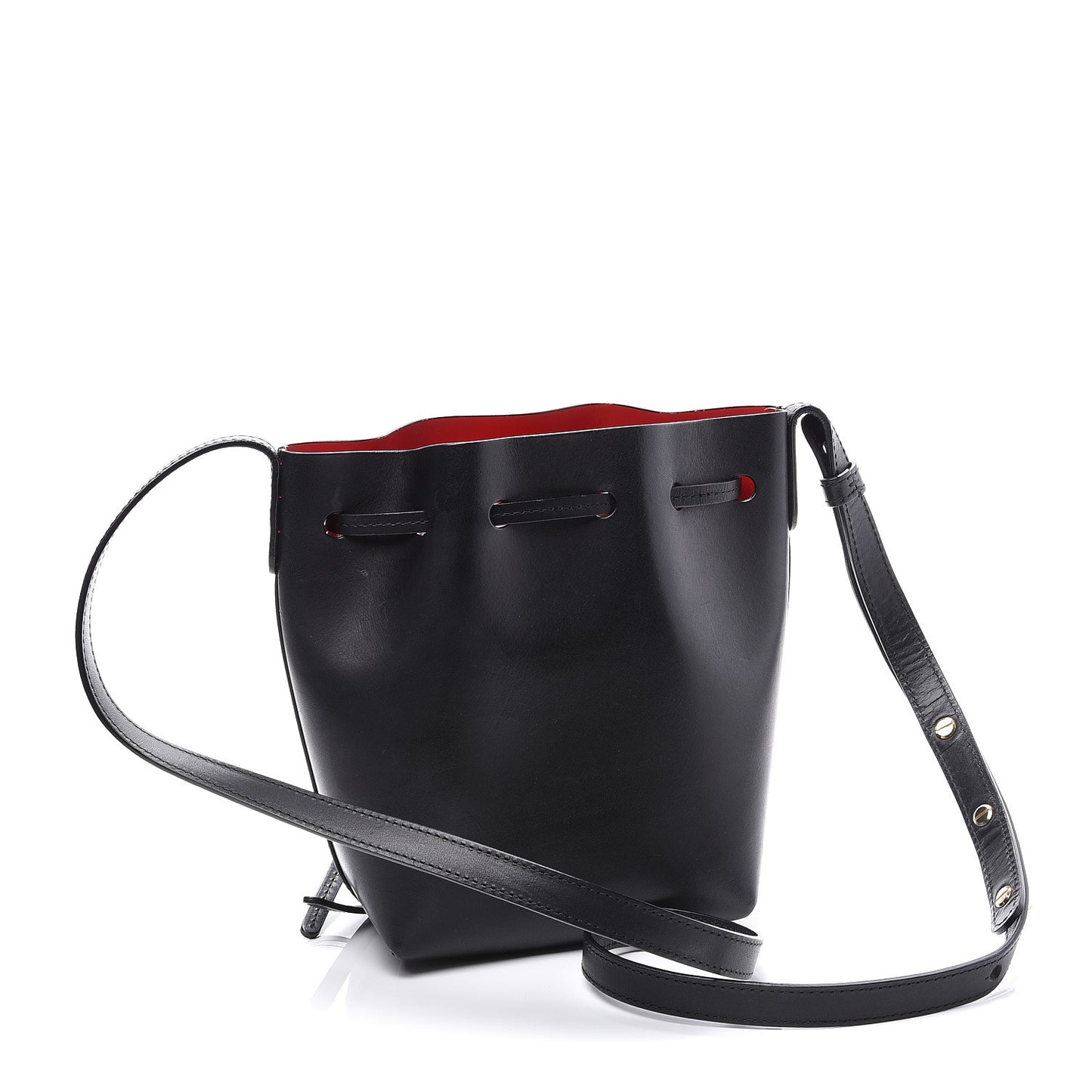 Calfskin Mini Bucket Bag Black Flamma