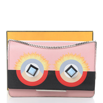 Fendi Vitello Elite Century Hypnoteyes Studded Tube Wallet On Chain Bubblegum Multicolor 14 of 14