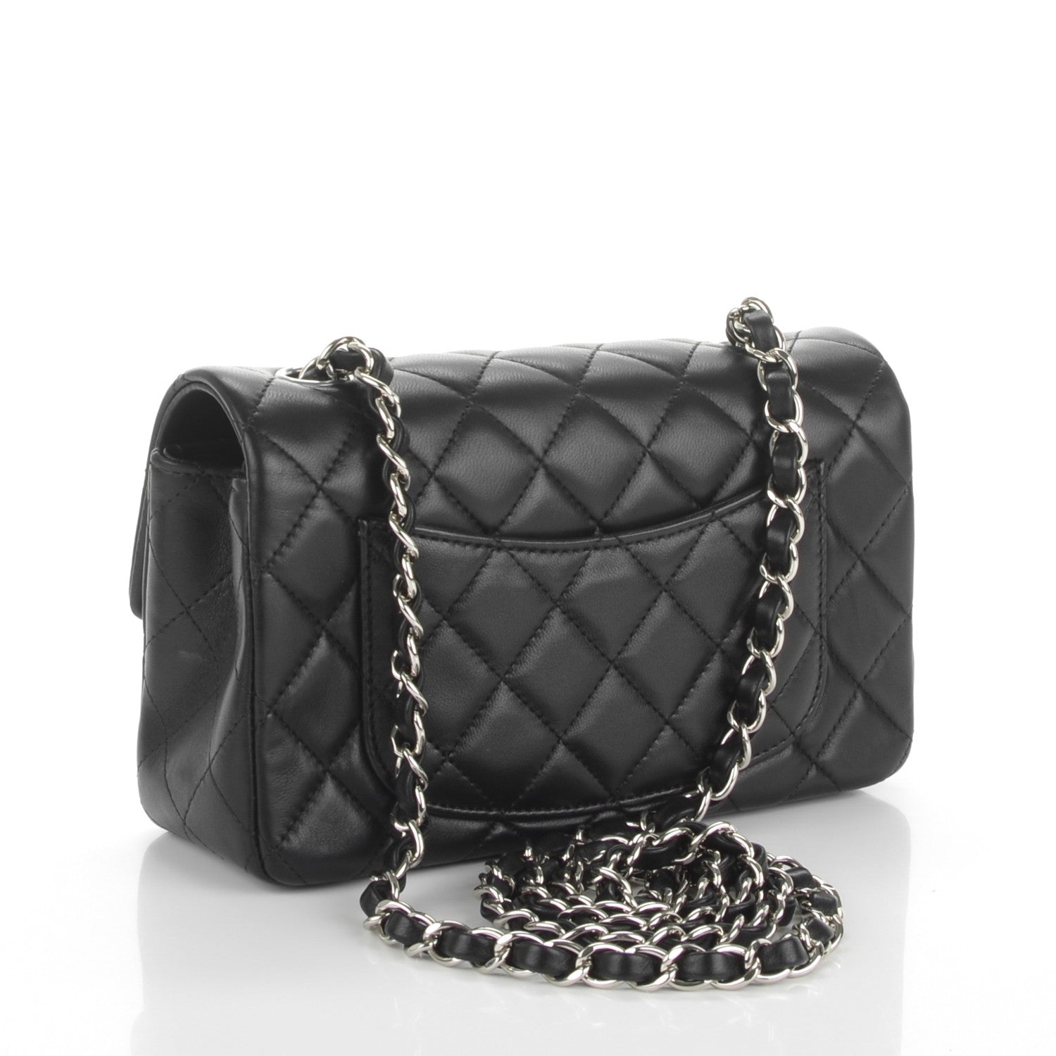 Chanel Lambskin Quilted Mini Rectangular Flap Black 3 of 8