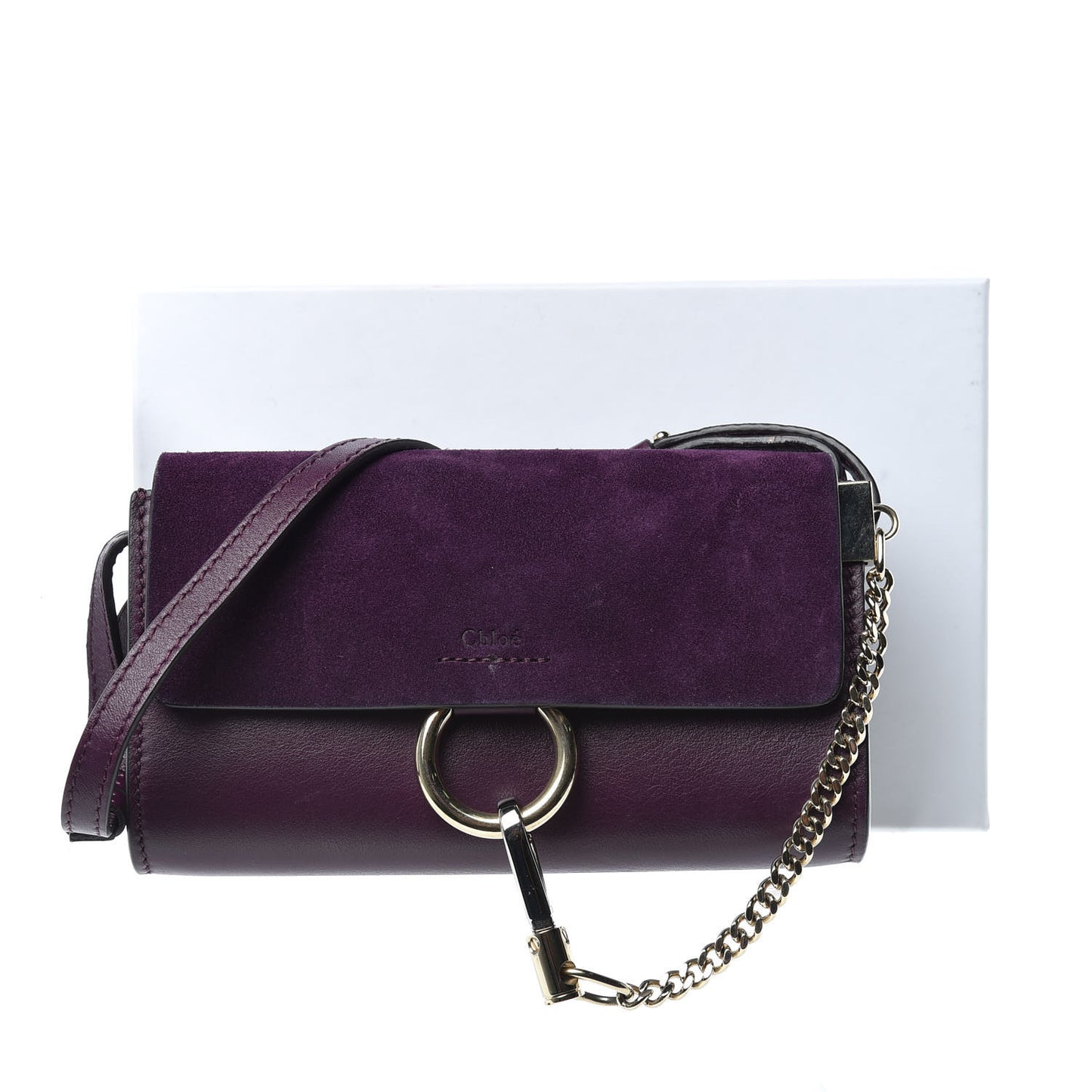 Suede Calfskin Mini Faye Shoulder Bag Intense Violine