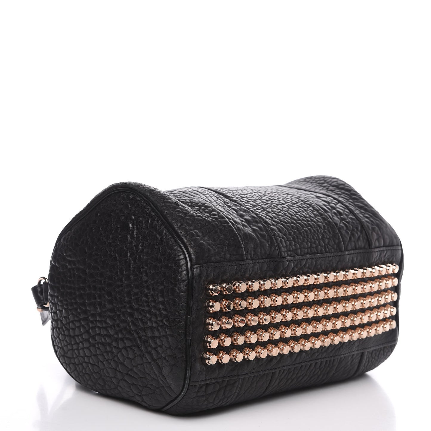 Pebbled Lambskin Rocco Black Rose Gold Hardware