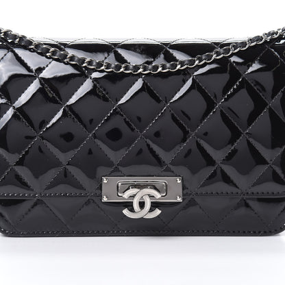 Chanel Patent Quilted Golden Class Wallet on Chain WOC Black 9 of 16