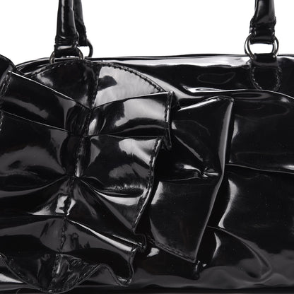 Valentino Garavani Patent Lacca Bow Bowler Tote Black 7 of 11