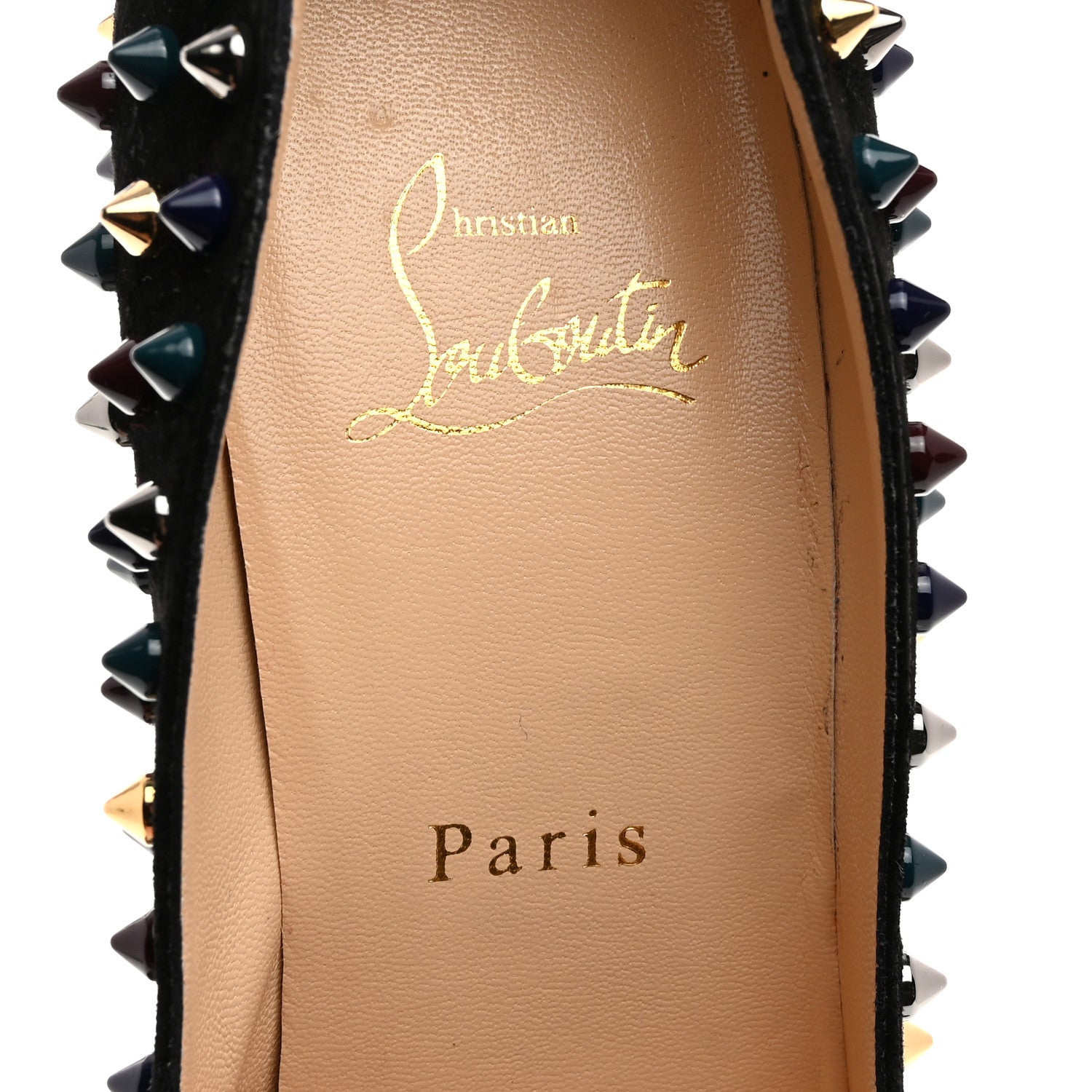 Christian Louboutin Velvet Follies Spikes 120 Pumps 39 Black Multicolor 6 of 7