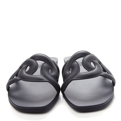Hermes Rubber Aloha Sandals 36 Black 5 of 11