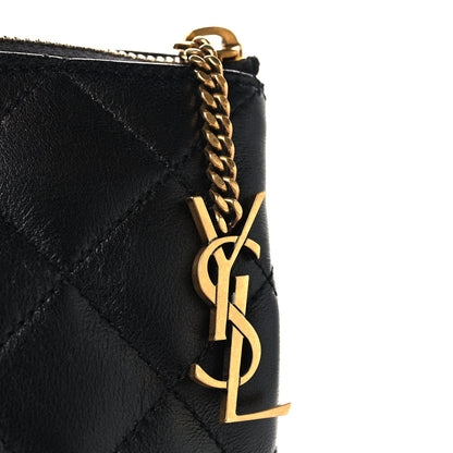 Saint Laurent Lambskin Quilted Cassandre Cosmetic Pouch Black 8 of 8