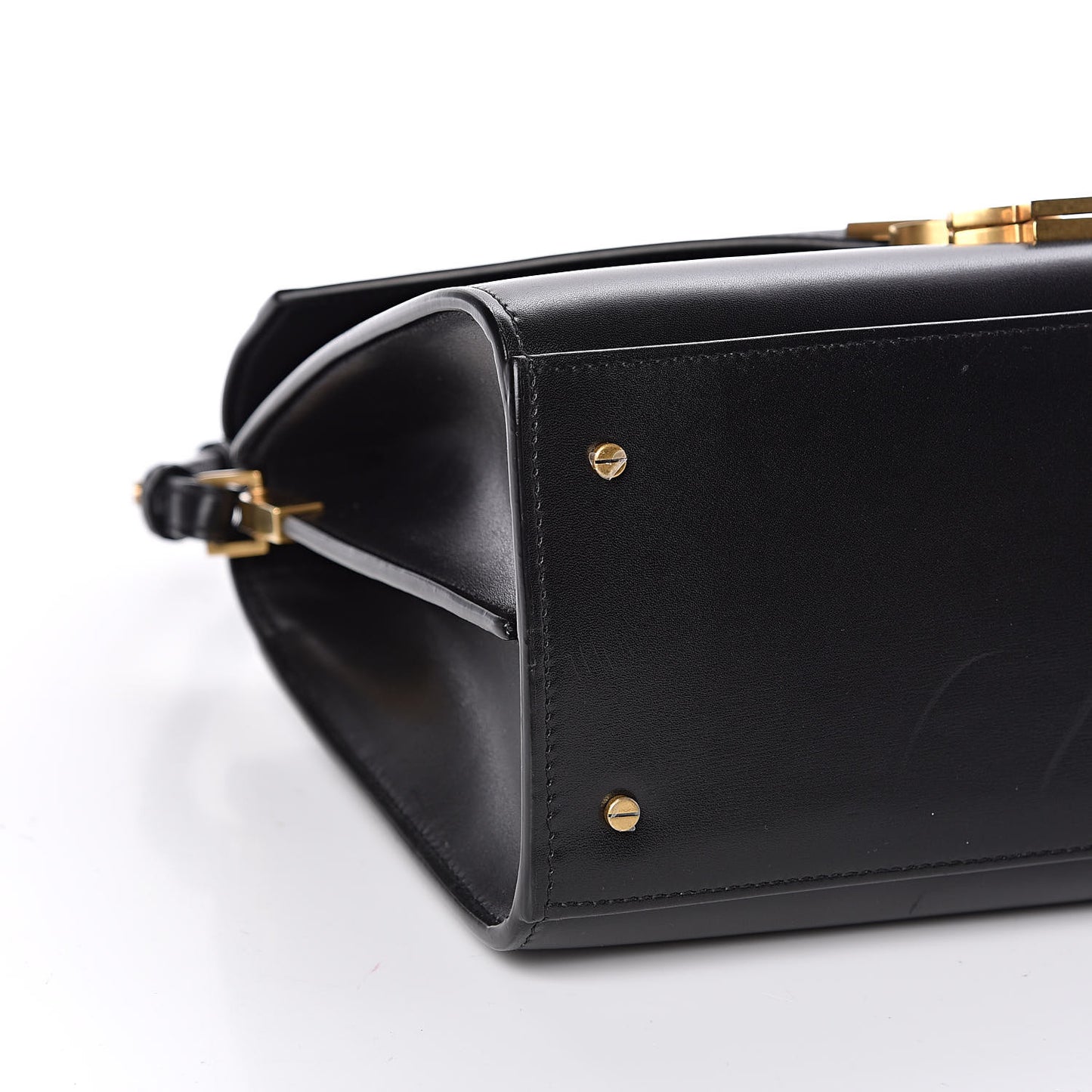 Smooth Calfskin Medium Classic Monogram Cassandra Top Handle Black Rouge Legion