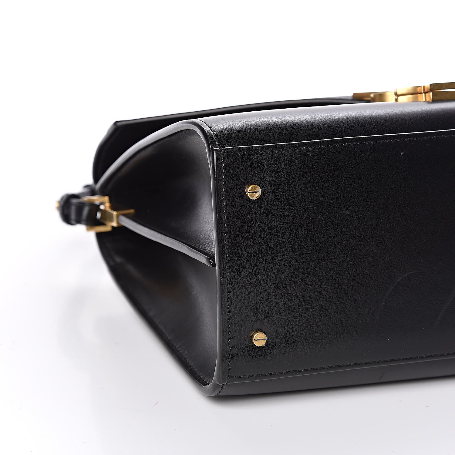 Saint Laurent Smooth Calfskin Medium Classic Monogram Cassandra Top Handle Black Rouge Legion 7 of 9