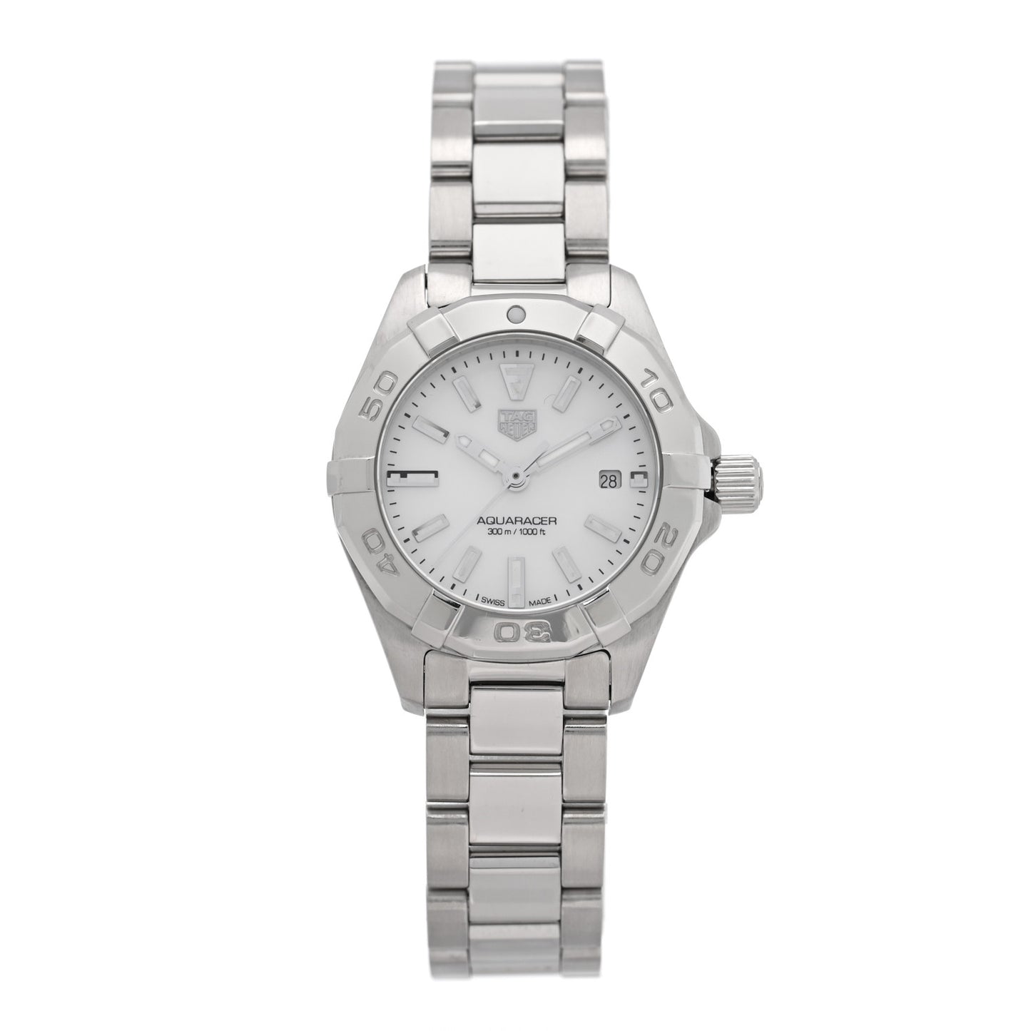 Stainless Steel Mother of Pearl 27mm Aquaracer Lady Quartz Watch WBD1411