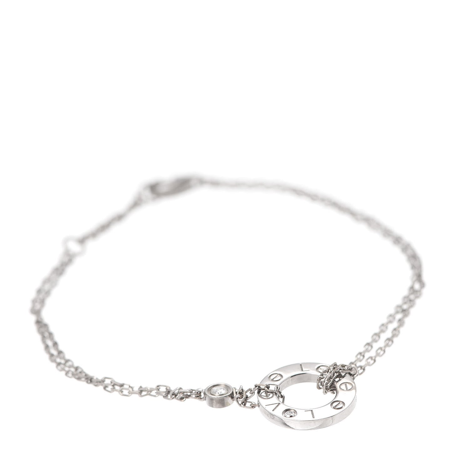 18K White Gold Diamond LOVE Bracelet