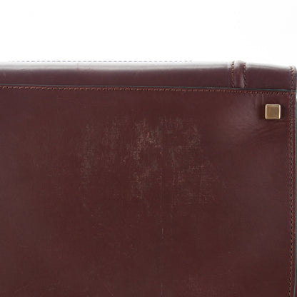 Celine Natural Calfskin Medium Phantom Luggage Burgundy 9 of 10