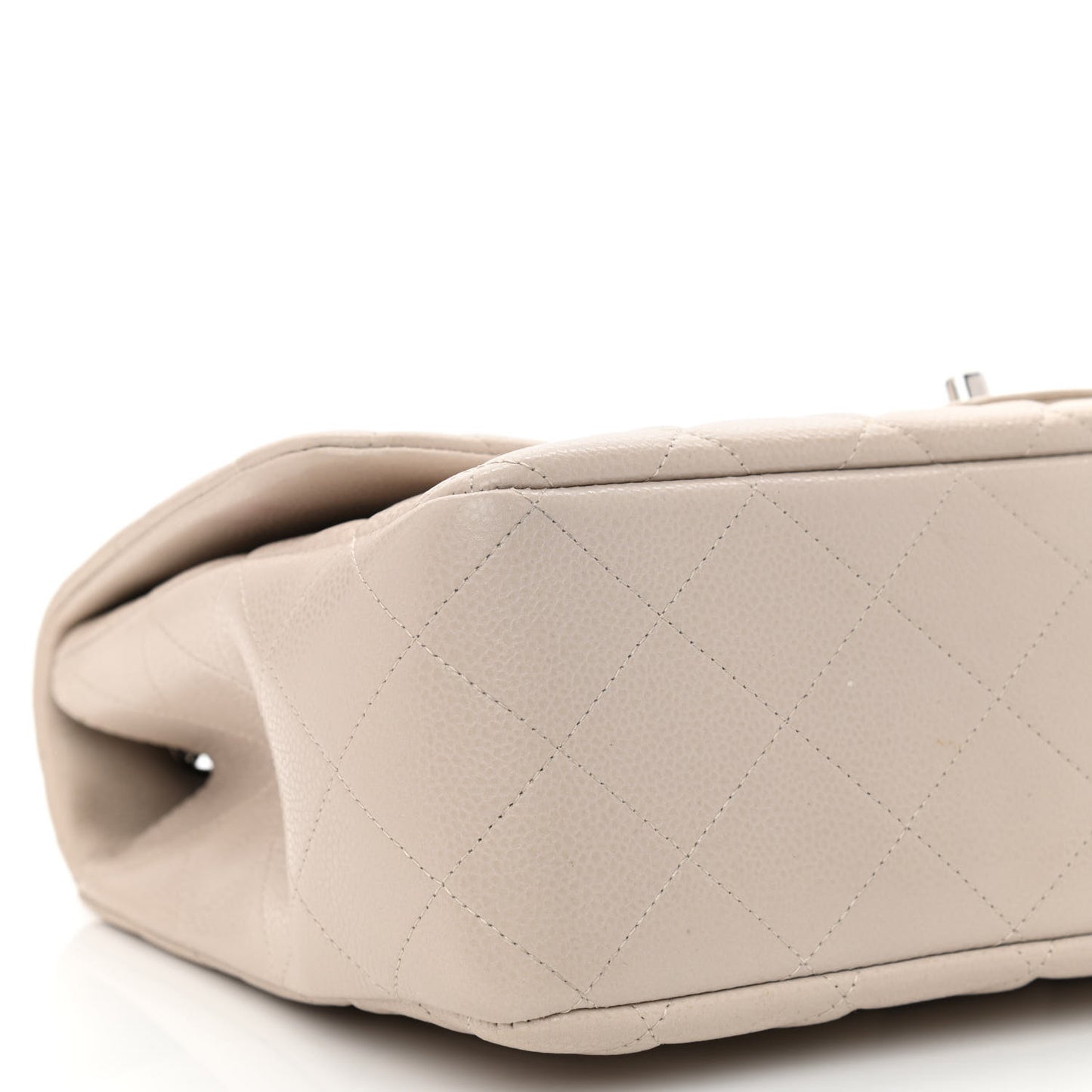 Caviar Quilted Jumbo Single Flap Ecru