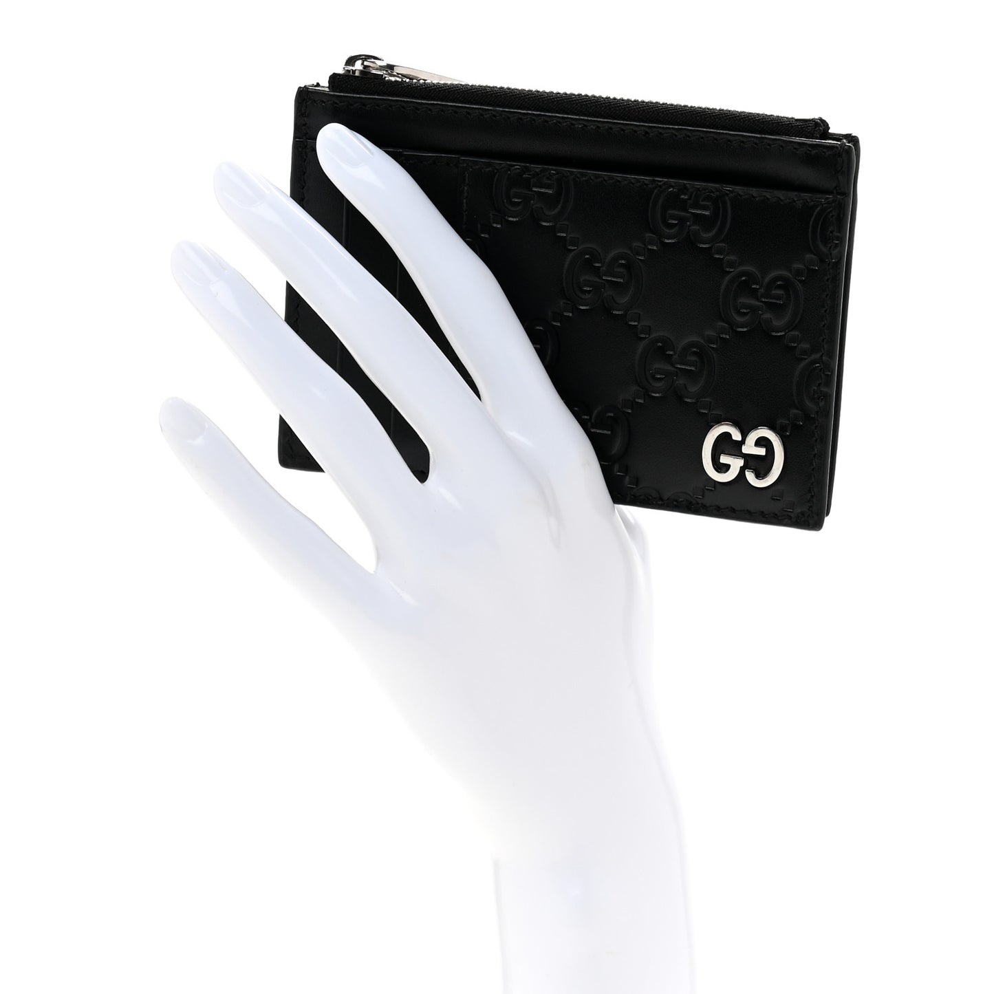 Guccissima Signature Coin Case Card Holder Black