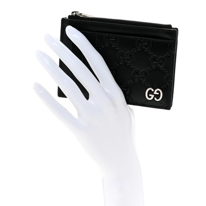 Gucci Guccissima Signature Coin Case Card Holder Black 2 of 10