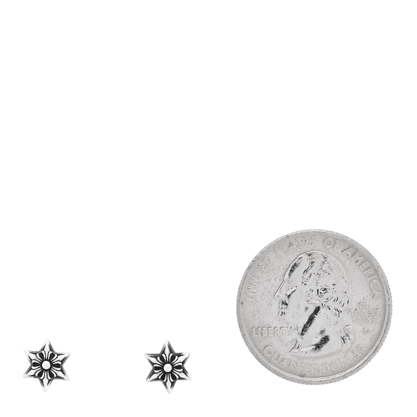 Sterling Silver Six Pointed Star Stud Earrings
