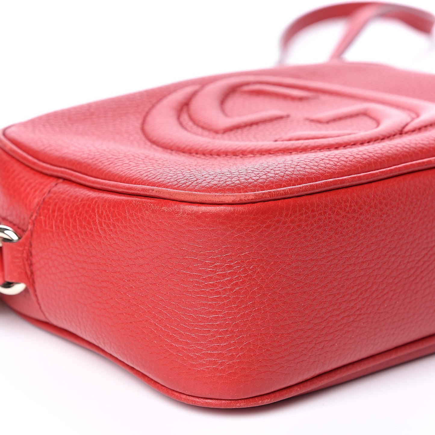 Pebbled Calfskin Small Soho Disco Bag Tabasco Red