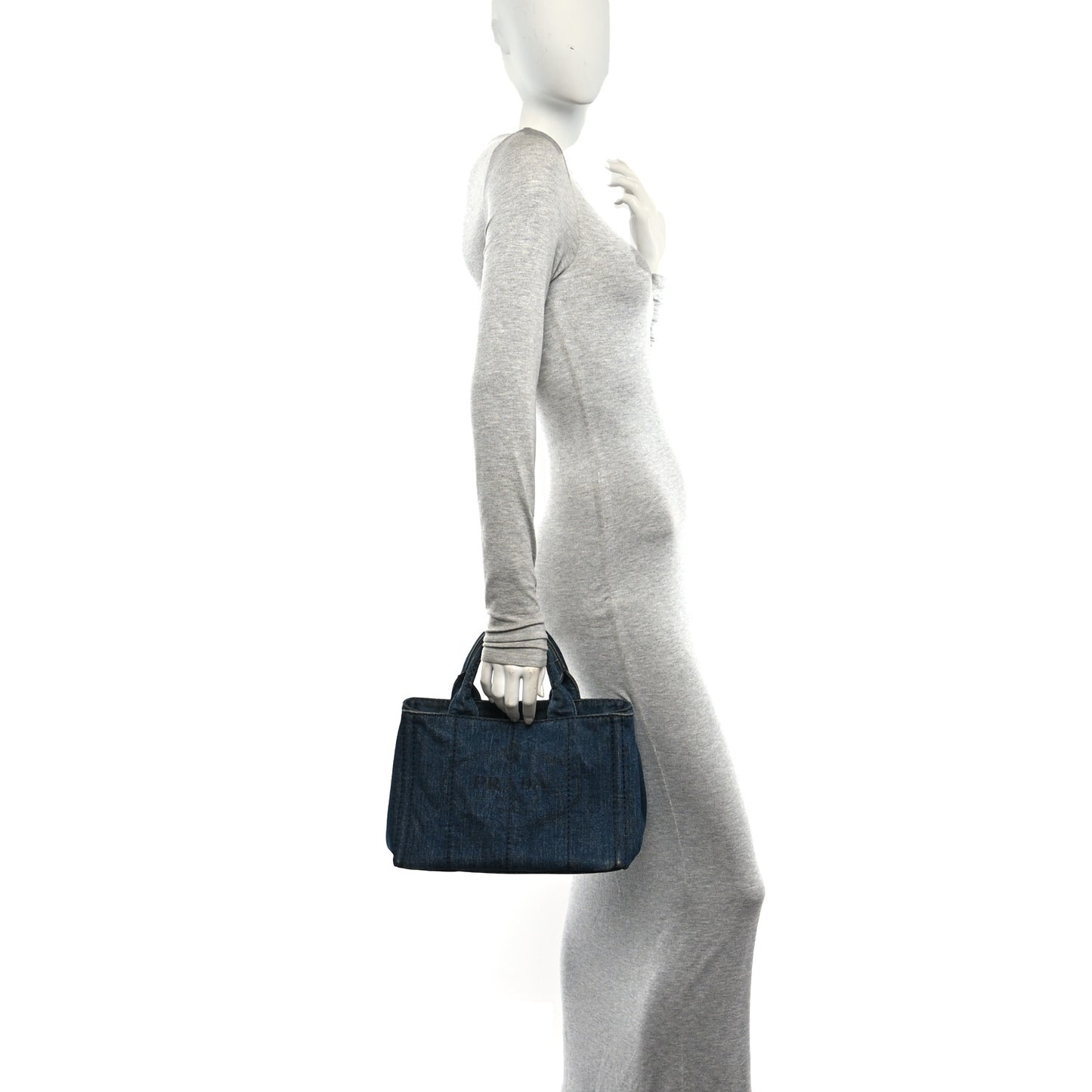 Denim Canapa Small Logo Tote Avio