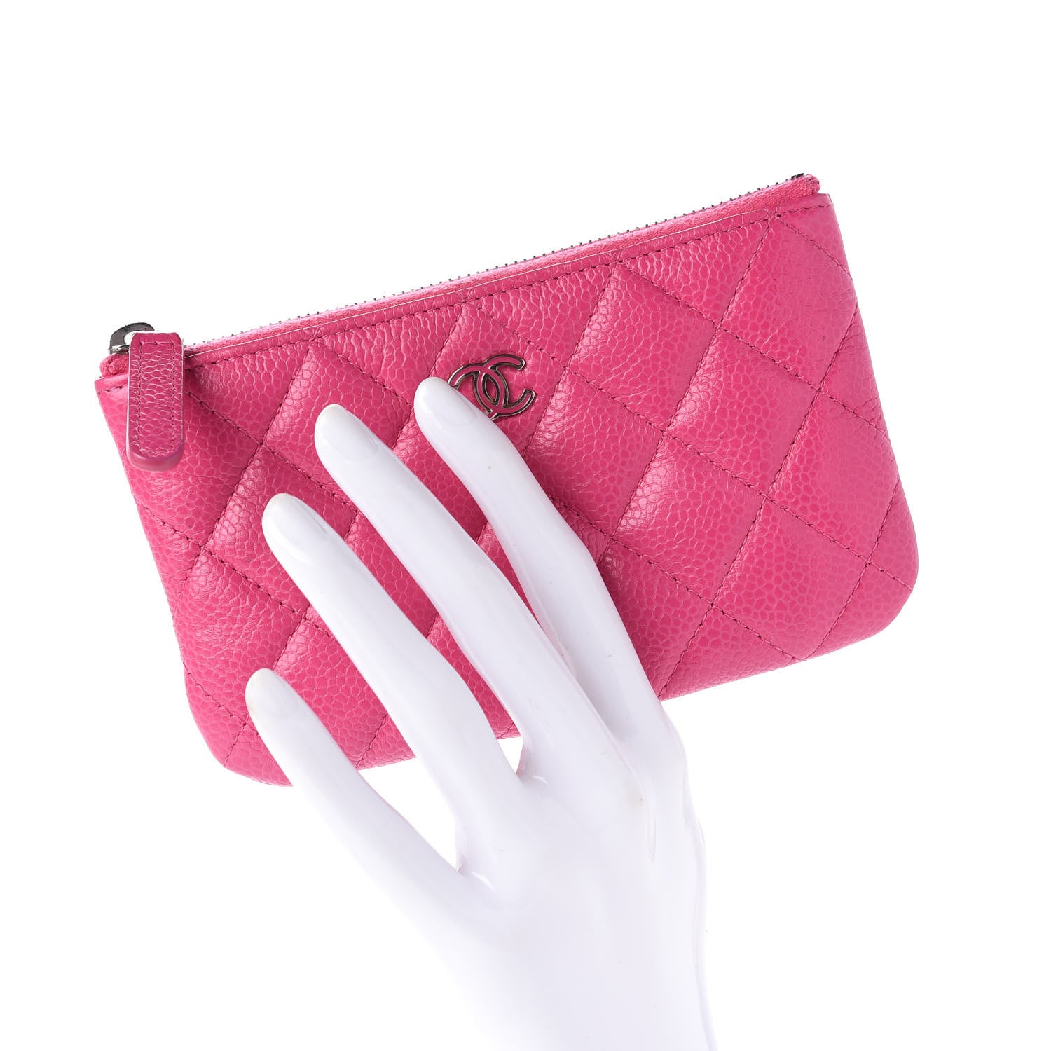 Chanel Caviar Quilted Small Cosmetic Case Pink 2 of 10