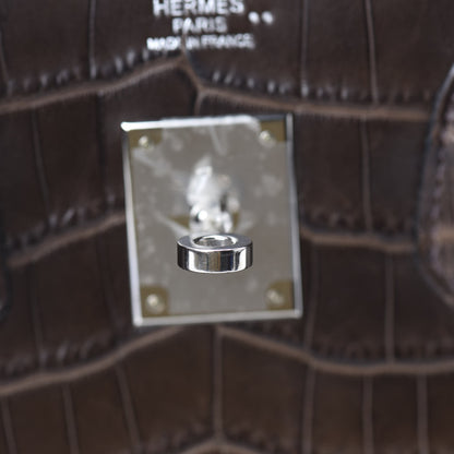 Hermes Matte Niloticus Crocodile Birkin 30 Gris Elephant 27 of 38