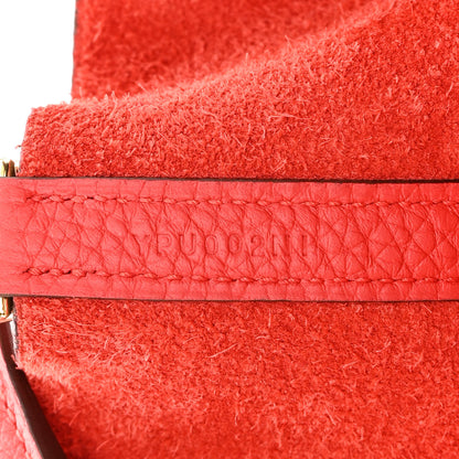 Hermes Taurillon Clemence Picotin Lock 22 MM Rouge de Coeur 7 of 11