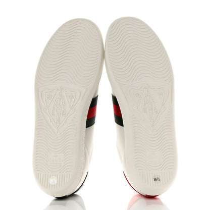 Gucci Calfskin Ayers Web Bee Embroidered Ace Sneakers 36.5 White 5 of 9
