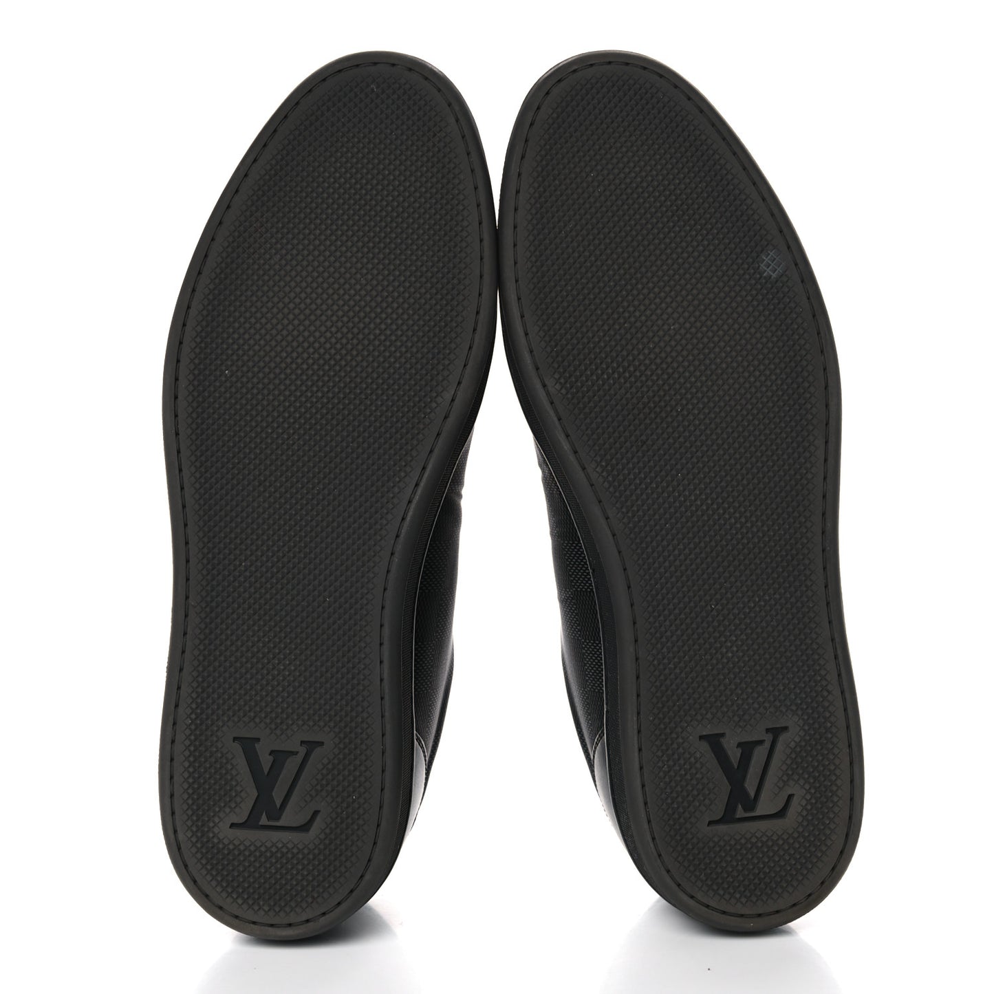 Calfskin Nylon Damier Offshore Sneakers 8 Black