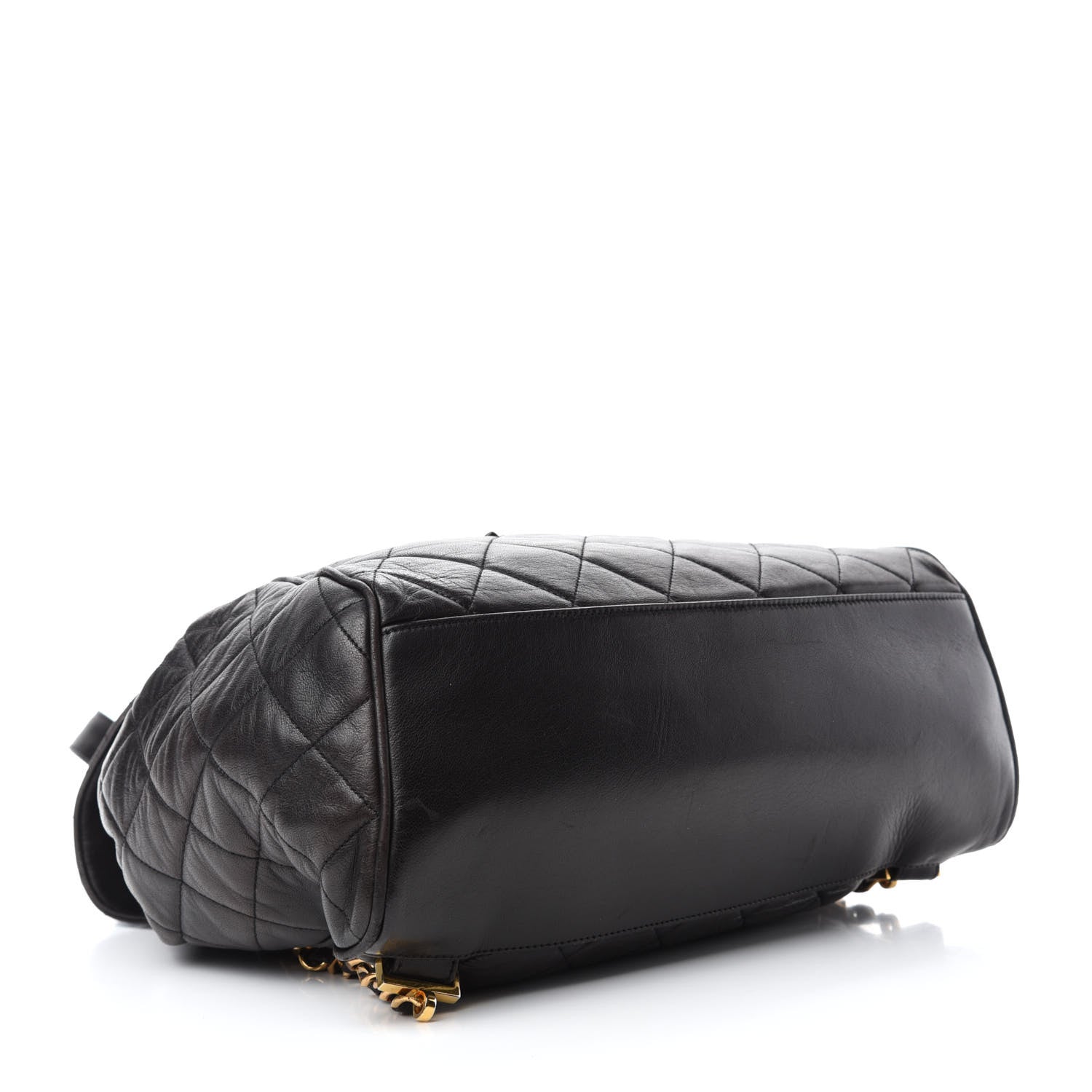 Chanel Lambskin Quilted Drawstring Backpack Black 4 of 10