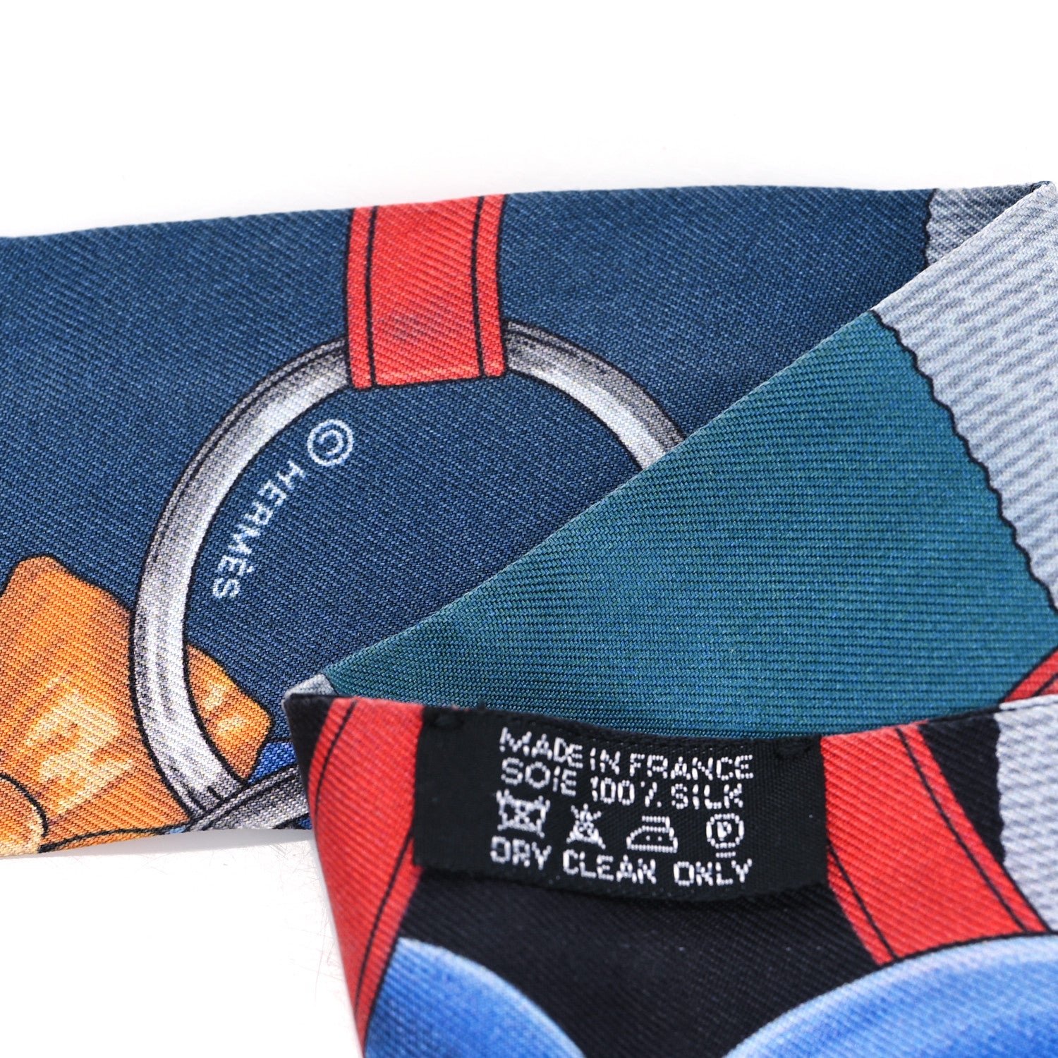Hermes Silk Grand Manege Twilly Bleu Rouge Black 3 of 3