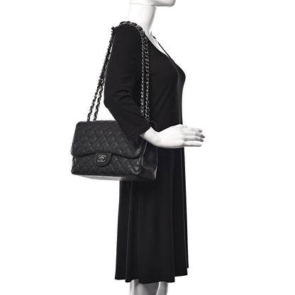 Chanel Caviar Quilted Jumbo Double Flap Black 2 of 9