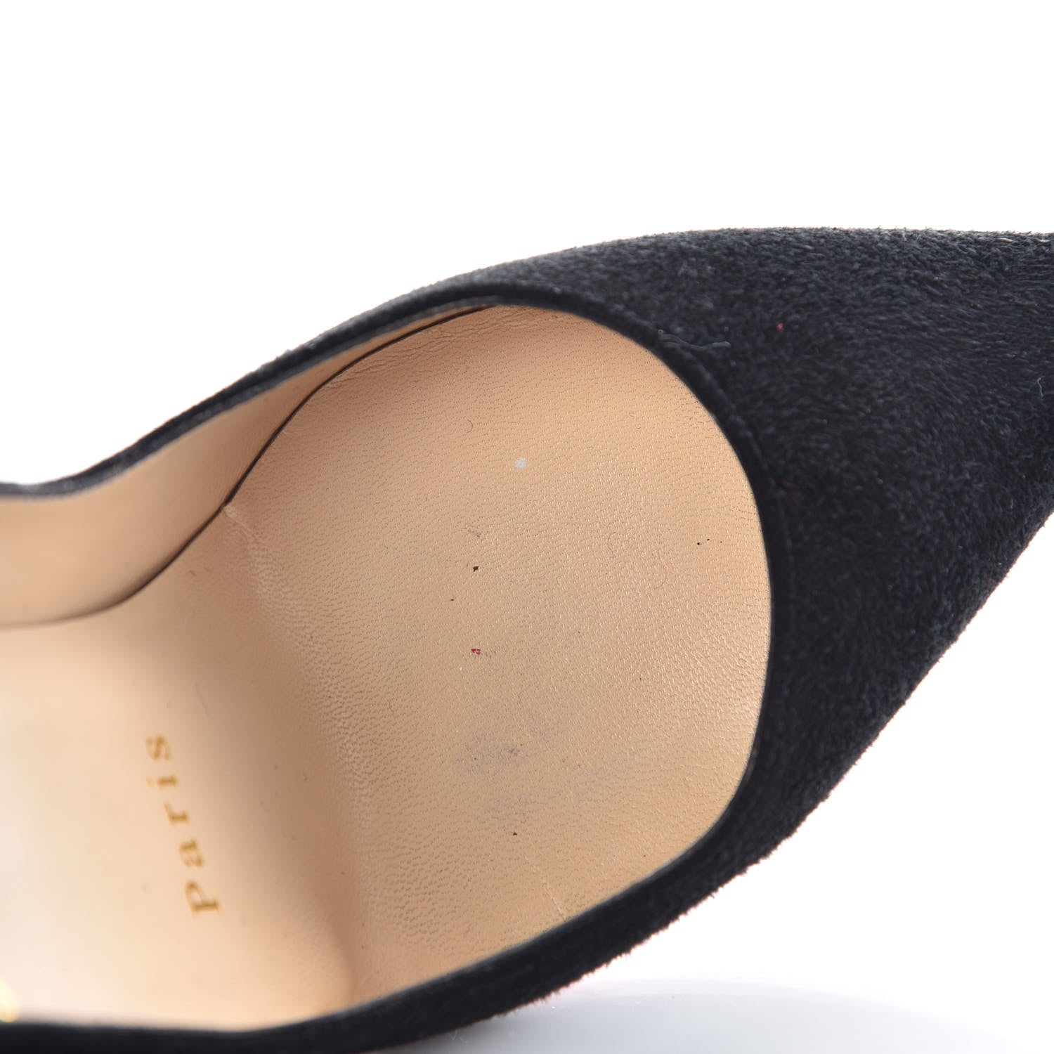 Christian Louboutin Suede Spiked Zappa 100 Pumps 35 Black Gold 11 of 18
