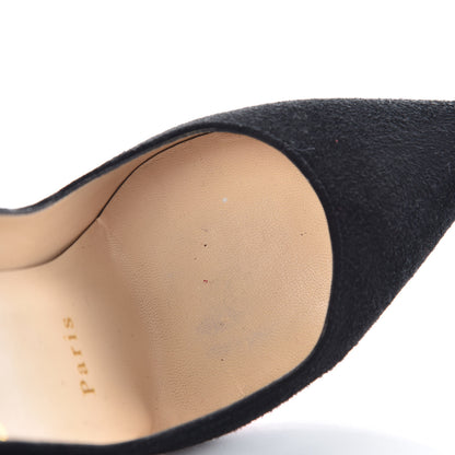 Christian Louboutin Suede Spiked Zappa 100 Pumps 35 Black Gold 11 of 18