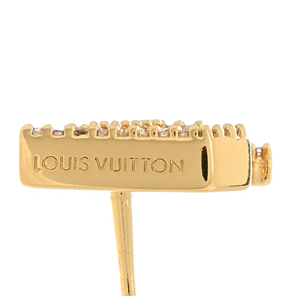 Louis Vuitton Metal Crystal LV Iconic Earrings Gold 4 of 4