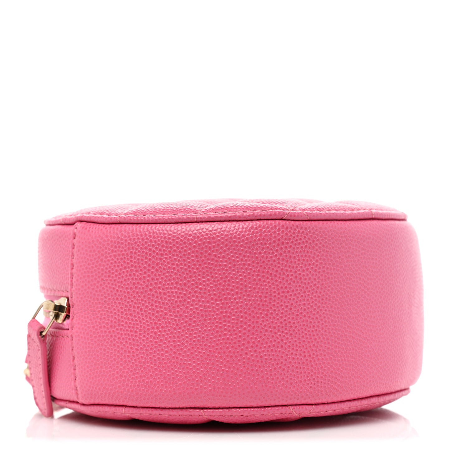 Caviar Quilted Round Clutch With Chain Pink