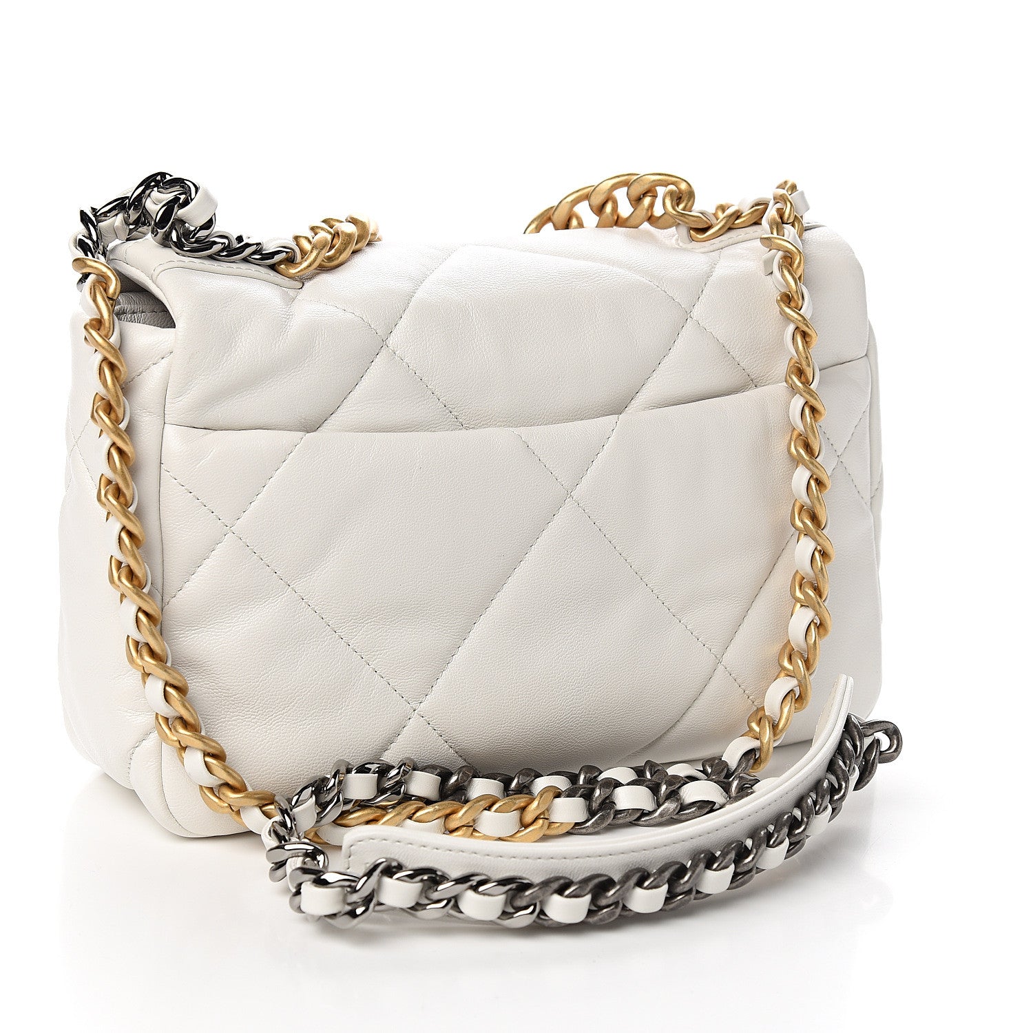 Chanel Goatskin Quilted Medium 19 Flap White 2 of 10