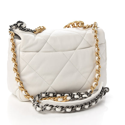 Chanel Goatskin Quilted Medium 19 Flap White 2 of 10