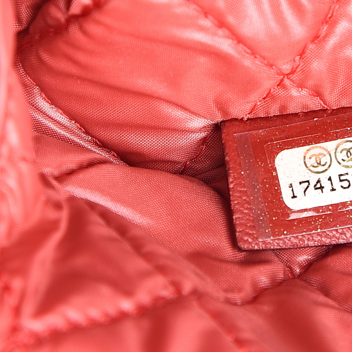 Lambskin Quilted Flap Cosmetic Case Red