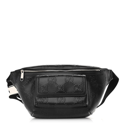 Gucci Calfskin GG Tennis Embossed Pocket Belt Bag Black 1 of 10