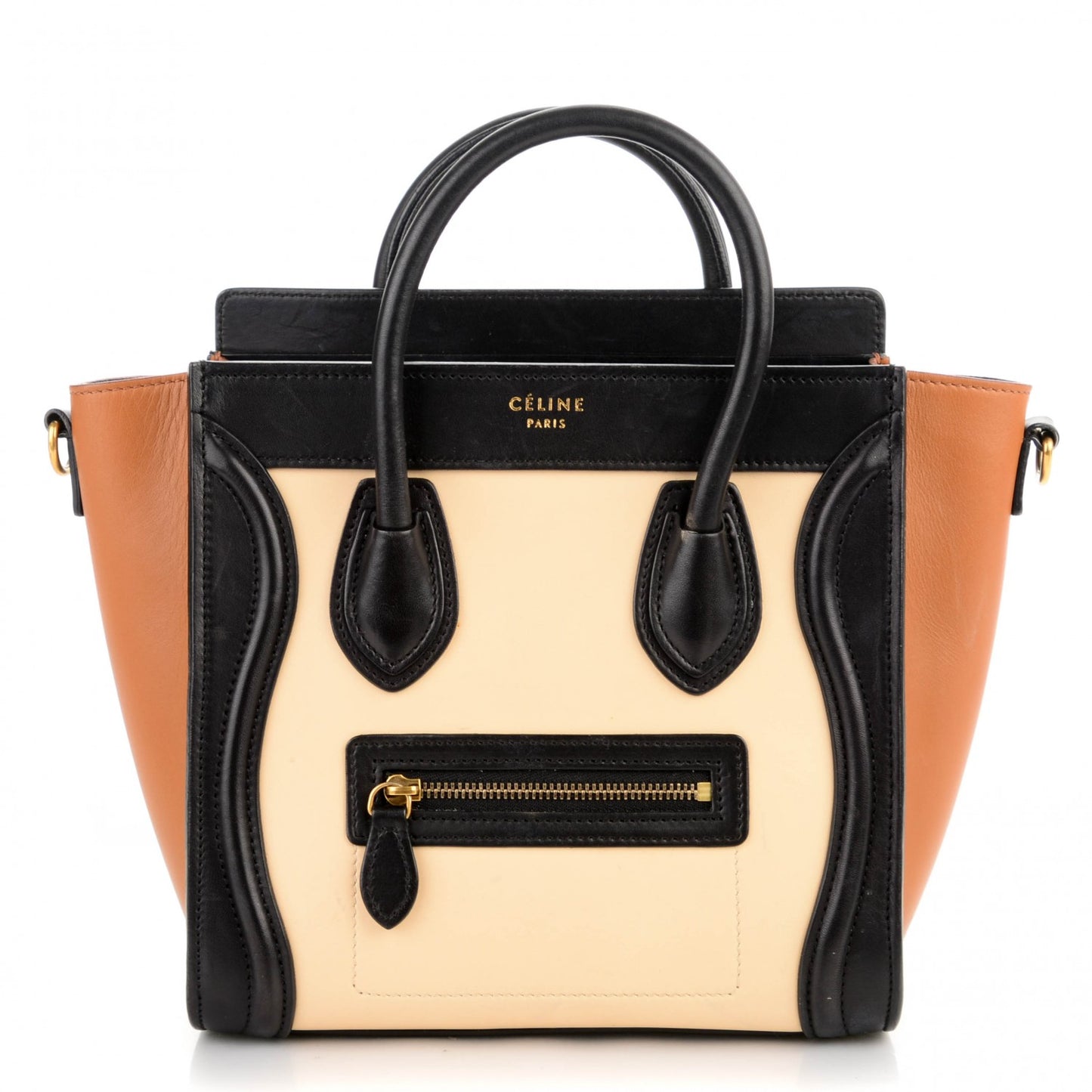 Smooth Calfskin Nano Tri-Color Luggage Seashell