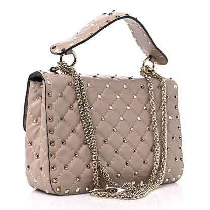 Valentino Garavani Lambskin Medium Rockstud Spike Shoulder Bag Poudre 3 of 9