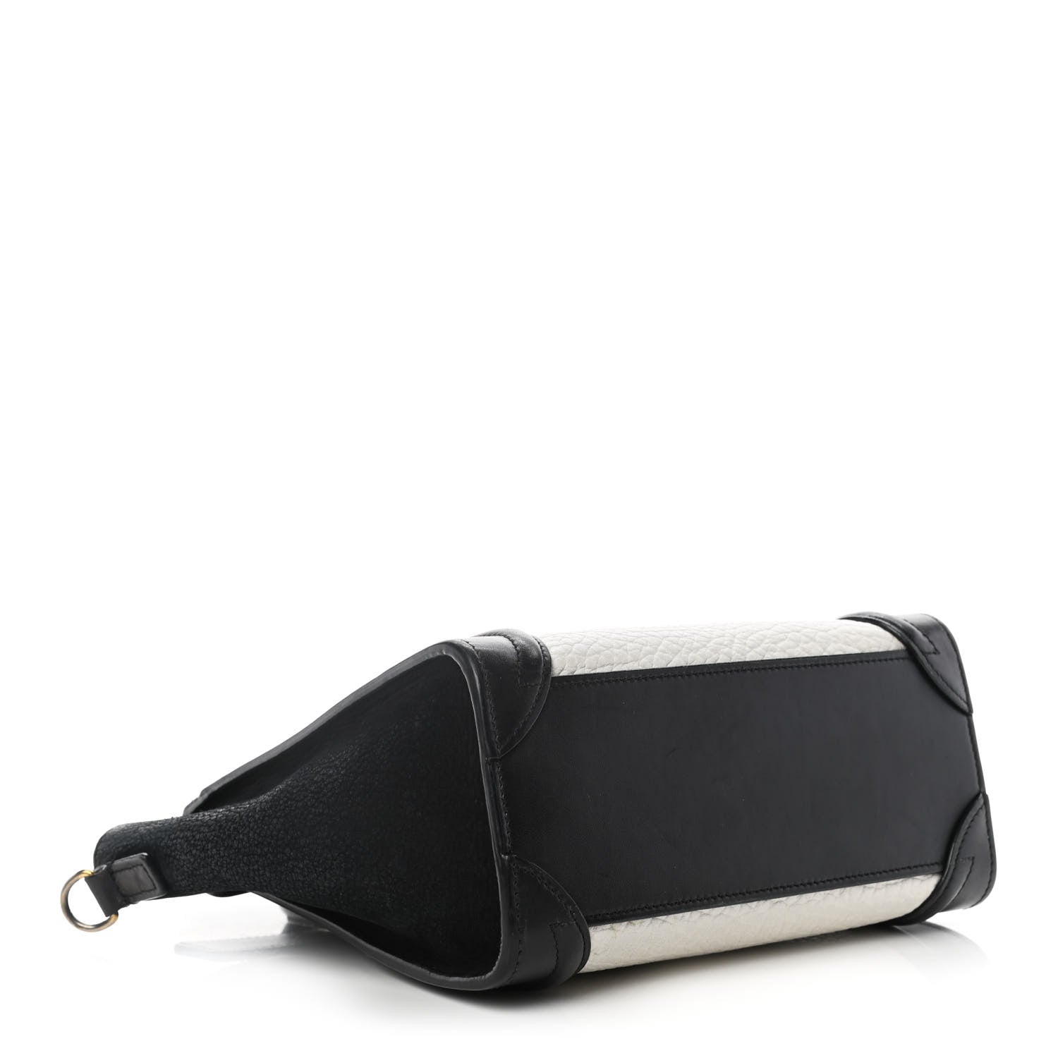 Celine Bullhide Calfskin Nubuck Bi-Color Nano Luggage Black White 4 of 12