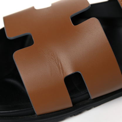 Hermes Calfskin Mens Chypre Sandals 43 Gold 9 of 15