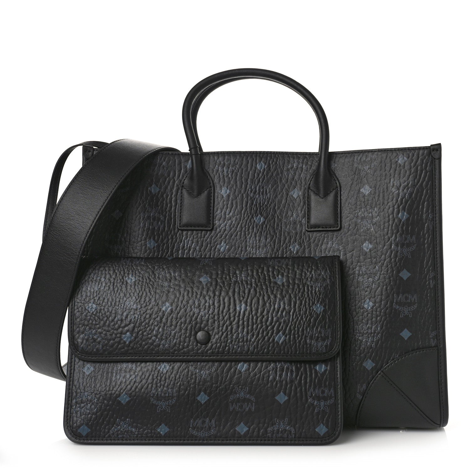MCM Visetos Large Munchen Tote Black 1 of 9