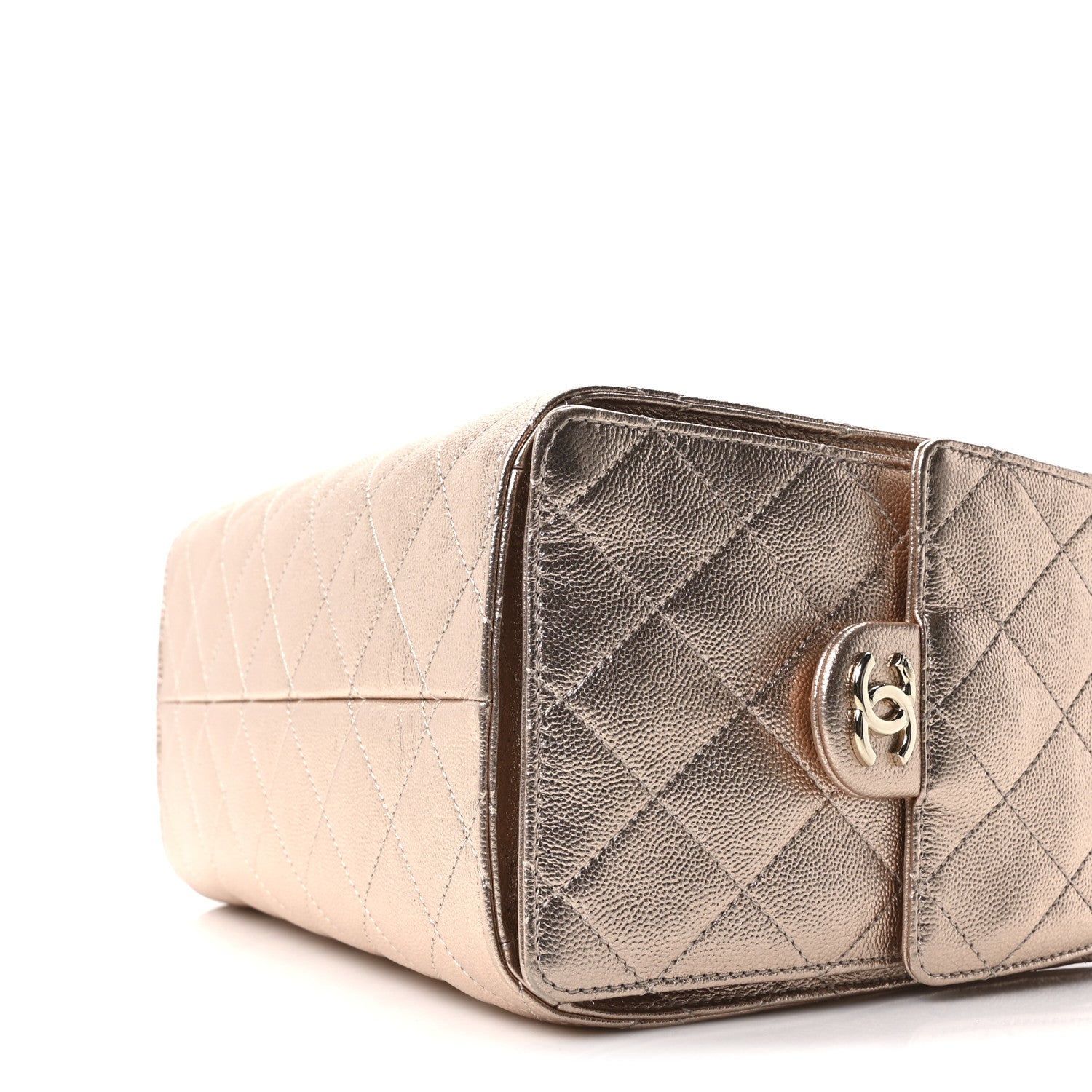Chanel Metallic Caviar Quilted Small Chanel 25 Handbag Copper 10 of 11