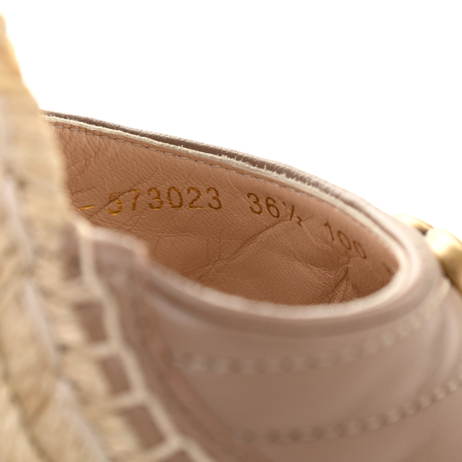 Gucci Nappa Matelasse GG Marmont Ankle Wrap Platform 35/120mm Espadrille Wedges 36.5 Porcelain Rose 8 of 10