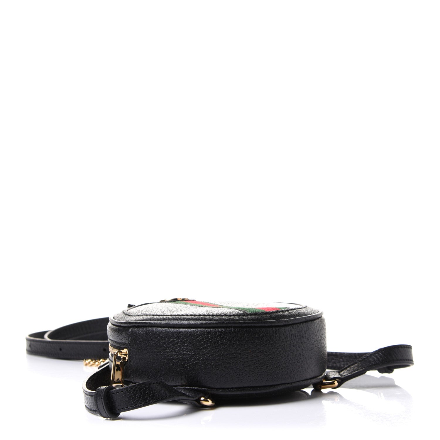 Gucci Grained Calfskin Web Mini Ophidia Round Backpack Black 3 of 10