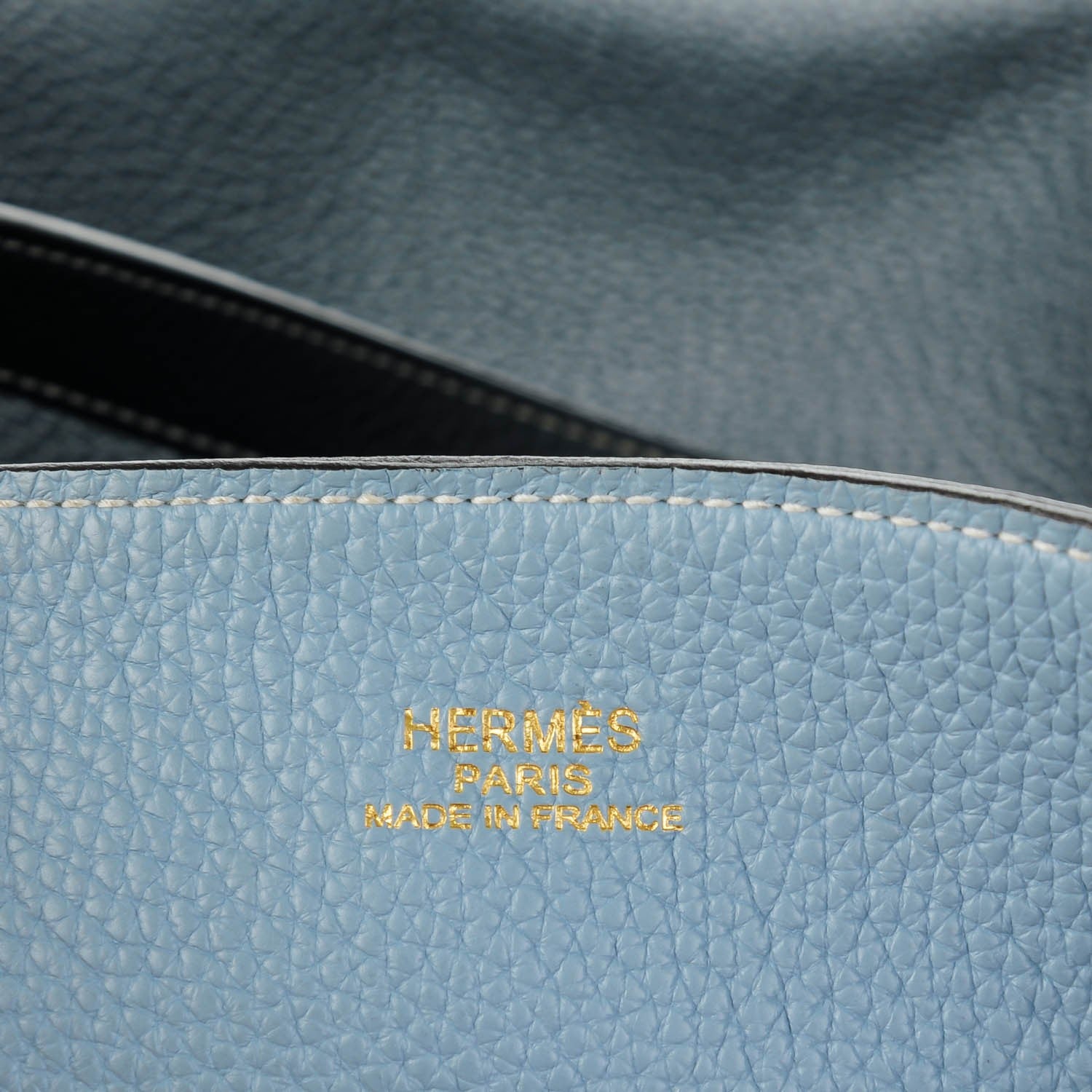 Hermes Taurillon Clemence Double Sens 36 Reversible Tote Bleu Lin Bleu Obscur 6 of 7
