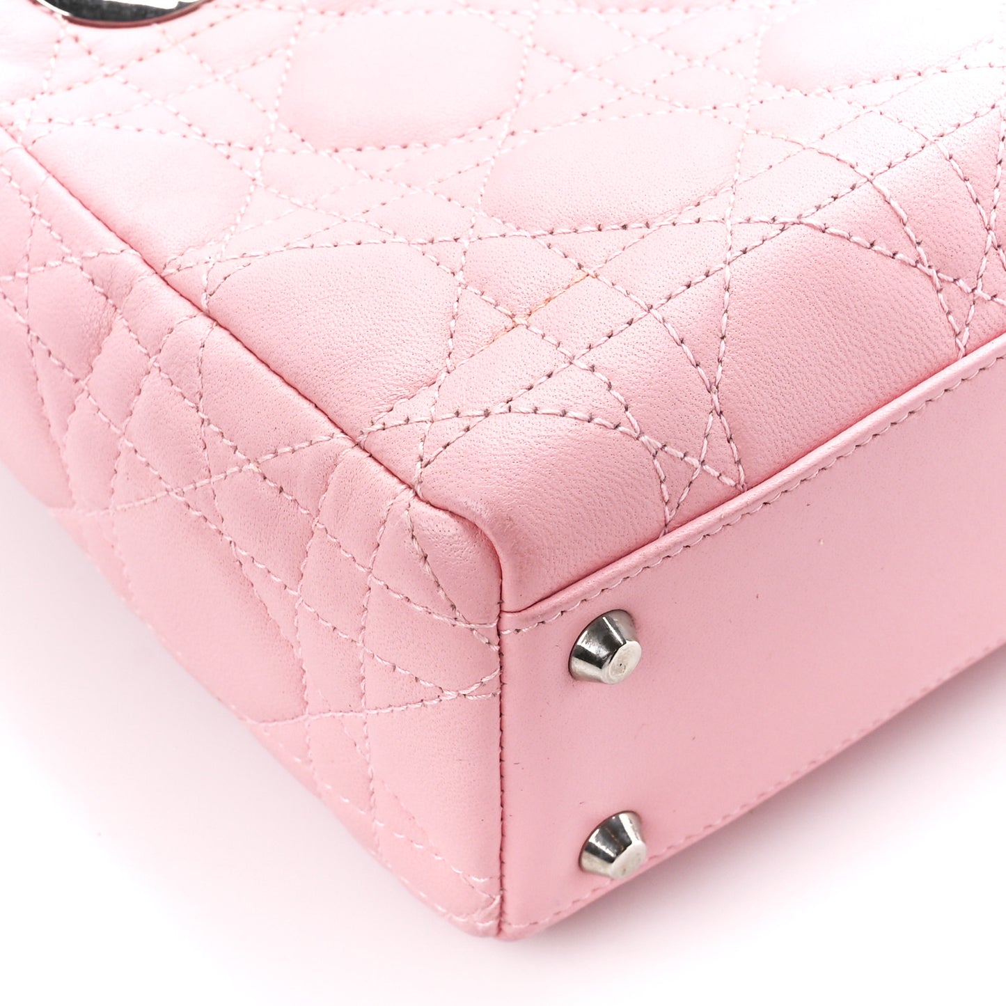 Lambskin Cannage Mini Lady Dior Rose Clair